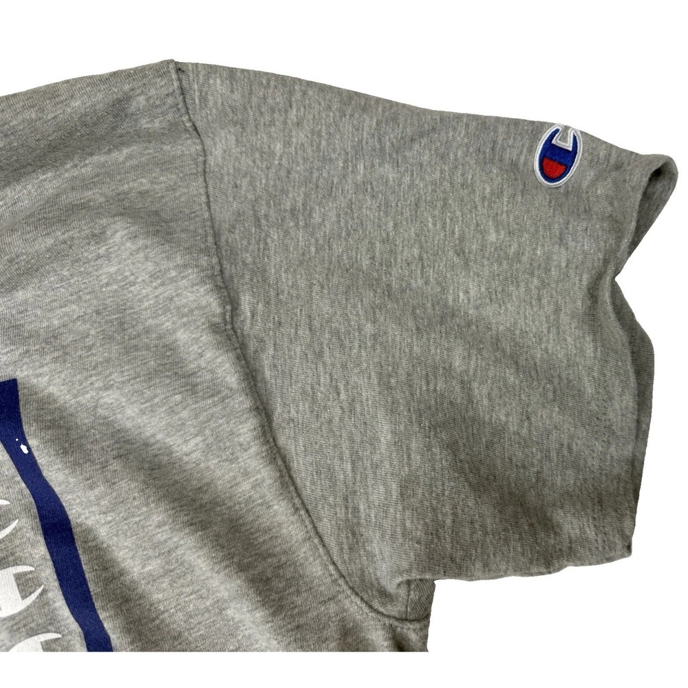 Champion Logo T-Shirt Men's Medium Gray Short Sleeve Cotton - Picture 4 of 7